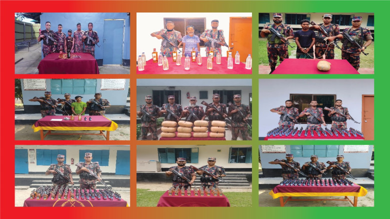 সাত মাসে বিজিবির অভিযানে বিপুল পরিমাণ মাদকদ্রব্যসহ ৩৫ জন মাদক চোরাকারবারী আটক