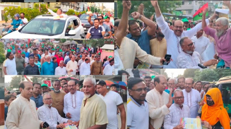 বেনাপোলে ৩১ দফা বাস্তবায়নে বিএনপি'র প্রধান উপদেষ্টা মধুর নেতৃত্বে প্রচার মিছিল ও লিফলেট বিতরণ