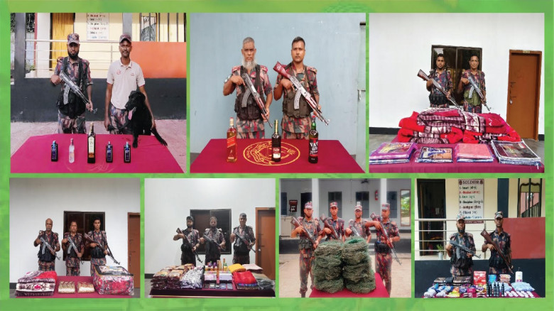 বেনাপোলে বিজিবির অভিযানে পাঁচ লক্ষাধিক টাকার মাদকদ্রব্য ও চোরাচালান পণ্য আটক