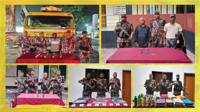 বেনাপোলে বিজিবির অভিযানে মাদকদ্রব্য ও চোরাচালান পণ্যসহ আটক ২