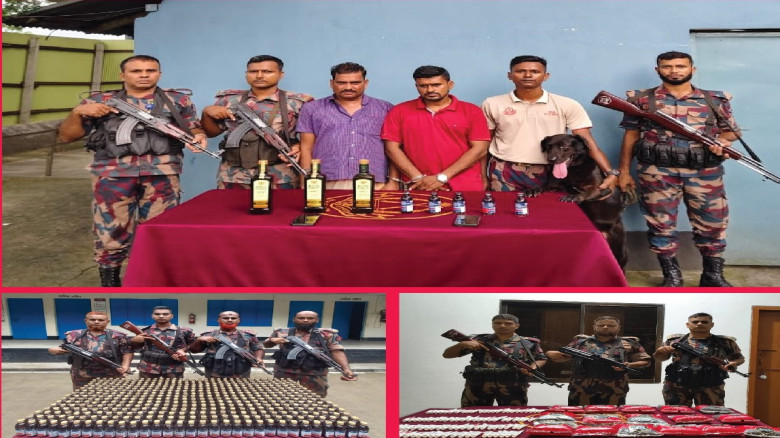 যশোর সিমান্তে বিজিবির অভিযানে মাদকদ্রব্য ও চোরাচালান পণ্যসহ আটক -২