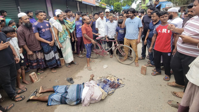 বাঘারপাড়ায় কাভার্ডভ্যান চাপায় কৃষক নিহত