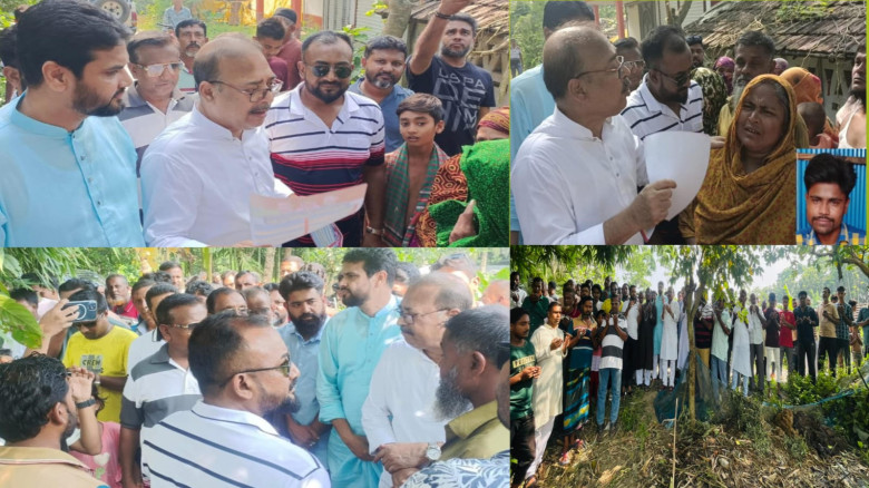 শার্শায় নিহত ভ্যানচালক আব্দুল্লাহর কবর জিয়ারত ও তারেক রহমানের ৩১ দফার লিফলেট বিতরণ