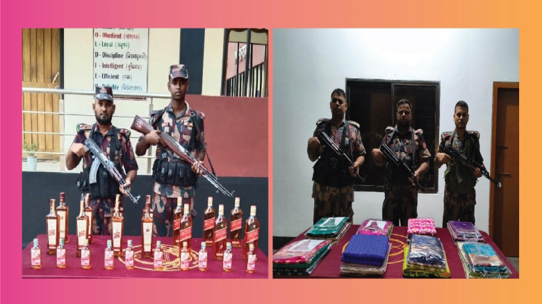 বেনাপোলে বিজিবির অভিযানে পাঁচ লক্ষ চৌত্রিশ হাজার নয়শত টাকার মাদকদ্রব্য ও চোরাচালান পণ্য আটক