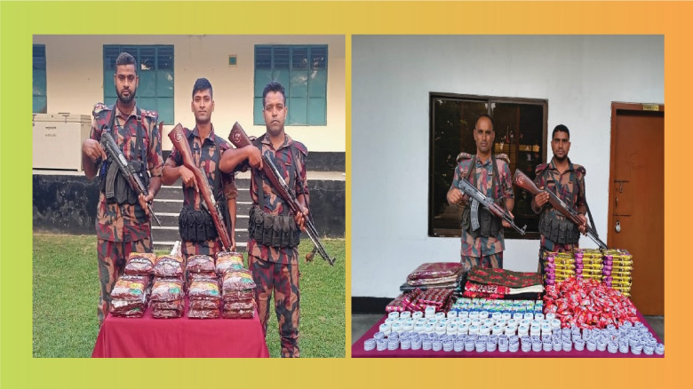 বিজিবির অভিযানে চোরাচালান পণ্য আটক