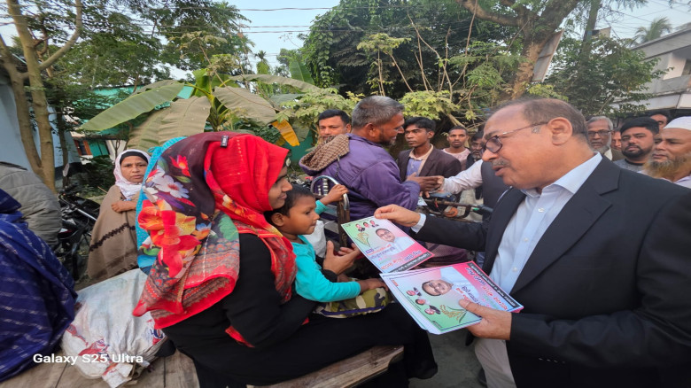 শার্শার নিজামপুর ইউনিয়নের গোড়পাড়া বাজারে ধানের শীষ প্রার্থীর গনসংযোগ