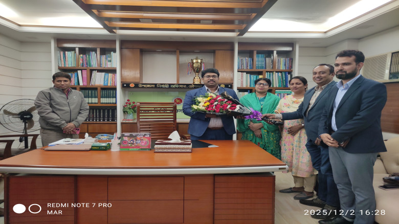 চৌগাছার নতুন ইউএনওর যোগদান, অফিসার্স ক্লাবের ফুলেল শুভেচ্ছা