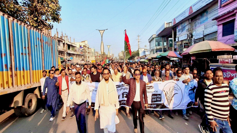 শার্শা-১ নুরুজ্জামান লিটনের নেতৃত্বে বিশাল প্রচার মিছিল