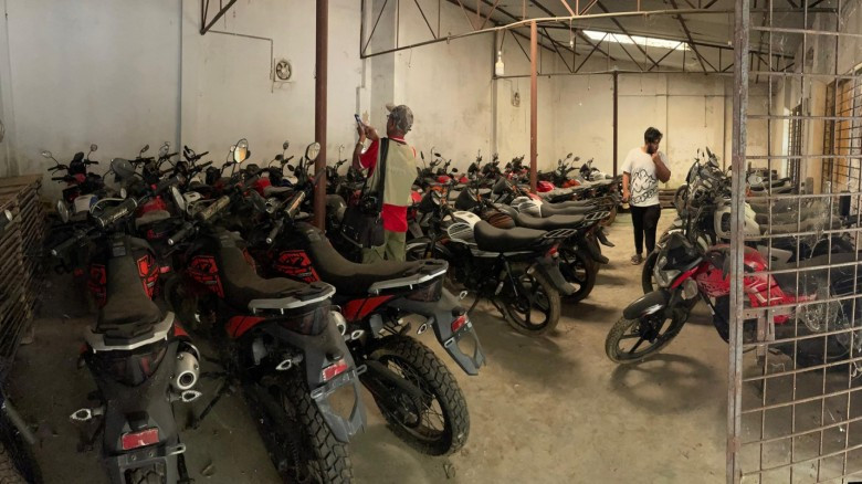 যশোরে গোডাউনে লুকানো ছিল ৭৭টি আমেরিকান মোটরসাইকেল, সিলগালা