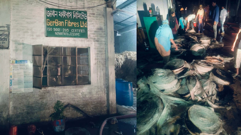 অভয়নগরে  জার্বান ফাইবার্স জুট মিলে আগুন, কোটি টাকার ক্ষতির শঙ্কা