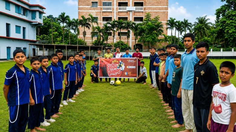 যশোরে ফুলকুঁড়ি আসরের ‘জুলাই শিশুশহীদ স্মৃতি ফুটবল ...